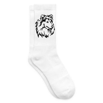 Collie Head - Tennis socks - white - Right