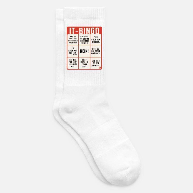 IT Support Bingo Service Desk IT Helpdesk Sysadmin - Tennissocken - Weiß