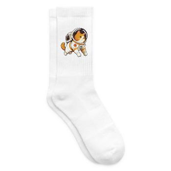 Space Cat Cute - Funny Animal Humor - Tennis socks - white - Right