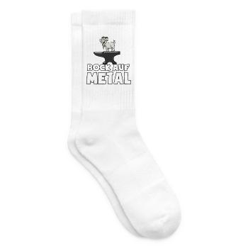 Bock auf Metal - Spruch - lustiges Musik Wortspiel - Tennissocken - Weiß - Rechts