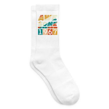 1967 Born Birthday Year of birth vintage - Tennis socks - white - Right