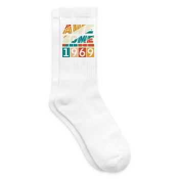 1969 Born Birthday Year of birth vintage - Tennis socks - white - Right