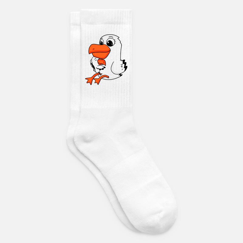 Famille de mouettes - mouette avec bébé - Chaussettes de tennis - blanc