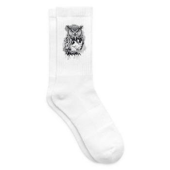 Geometrische Eule - Tennissocken - Weiß - Rechts