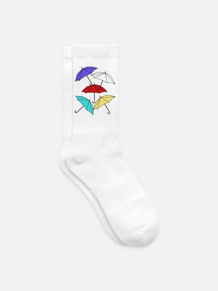 Schirm Regenschirme Regenschirm Unwetter Wetter - Tennissocken - Weiß
