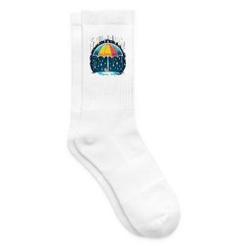 Bunter Schirm im Regen Song - Tennissocken - Weiß - Rechts