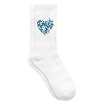 Butterflies heart - Tennis socks - white - Right