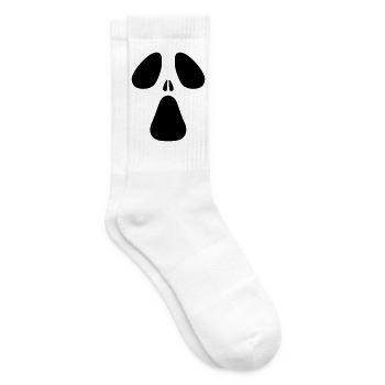 AC Designs Halloween Ghost Face - Tennis socks - white - Right