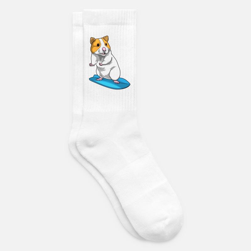 Hamster Surfer Surfbrett - Tennissocken - Weiß
