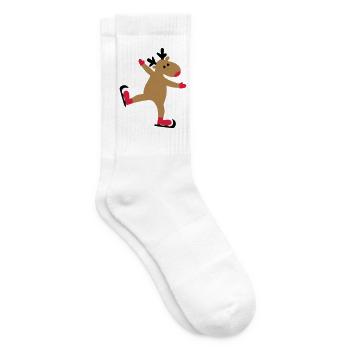 Drôle d’orignal pour Noël - Chaussettes de tennis - blanc - Droite