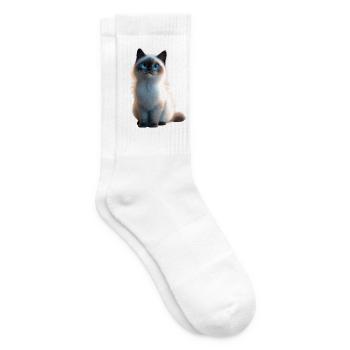 Birma Katze Heilige Birmakatze Süße Birma Katzen - Tennissocken - Weiß - Rechts