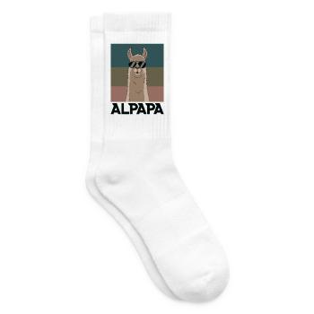 Papa Alpaga Papa Drôle Lama Cadeau de Fête des Pères - Chaussettes de tennis - blanc - Droite