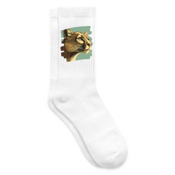 Lion de montagne Rétro - Chaussettes de tennis - blanc - Droite