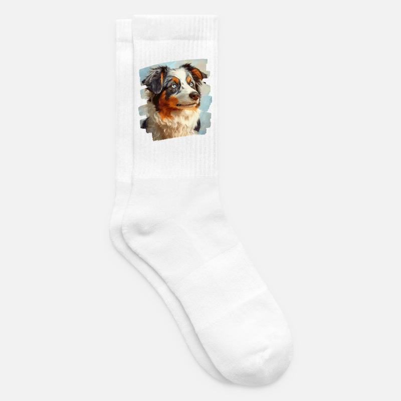 Australian Shepherd - Tennissocken - Weiß