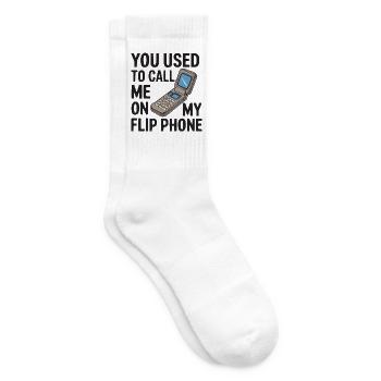 Klapphandy Nostalgie-T-Shirt - Tennissocken - Weiß - Rechts