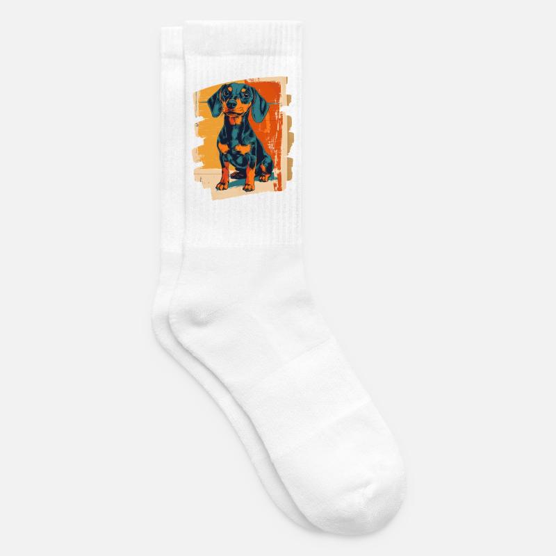 Teckel Dackel - Chaussettes de tennis - blanc
