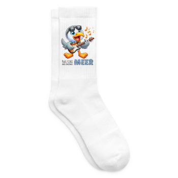 Cheerful seabird with guitar - Tennis socks - white - Right