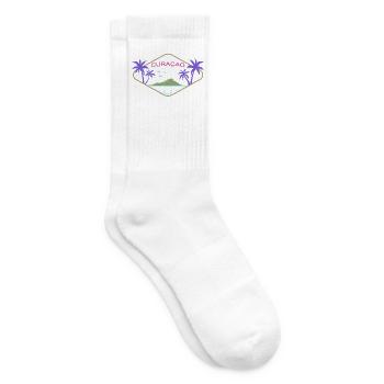 Curacao Palmen Inseltraum Karibik Urlaub Souvenir - Tennissocken - Weiß - Rechts