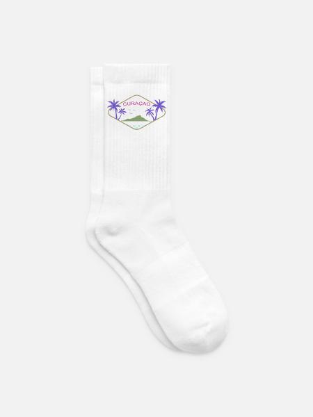 Curacao Palmen Inseltraum Karibik Urlaub Souvenir - Tennissocken - Weiß