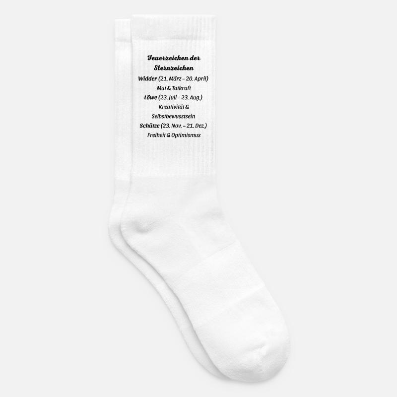 Feuerzeichen der Sternzeichen - Tennissocken - Weiß