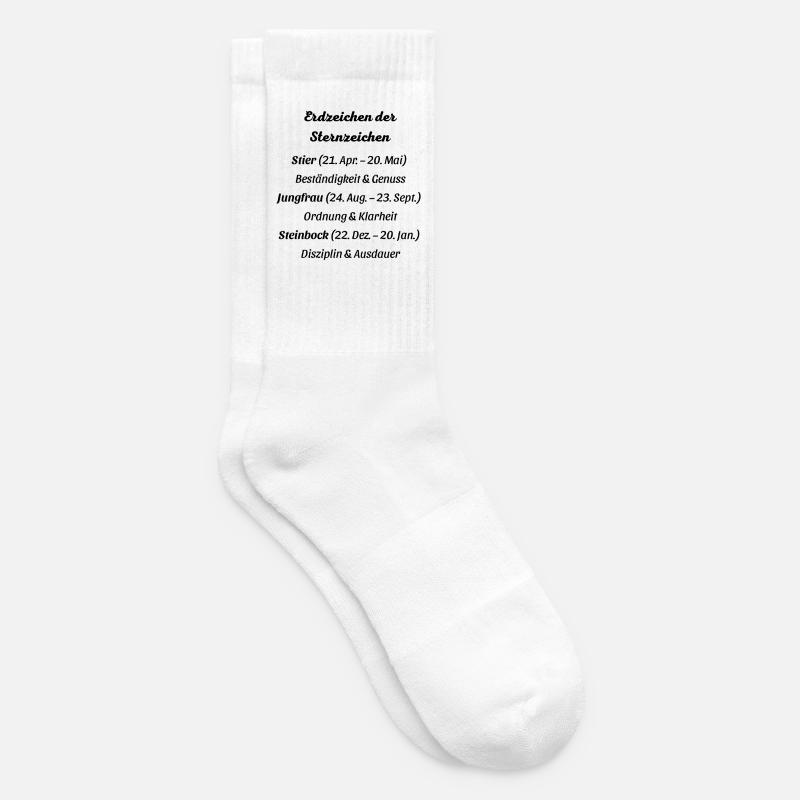 Erdzeichen_der_Sternzeichen - Tennissocken - Weiß