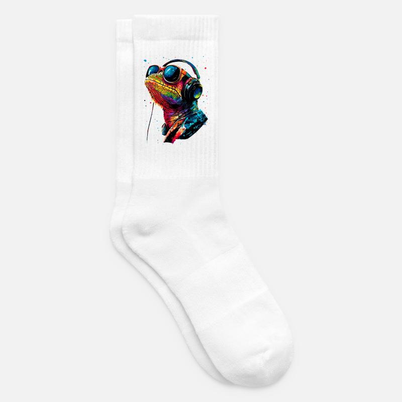 Chamäleon Echse Reptil Chameleon Leguan Eidechse - Tennissocken - Weiß
