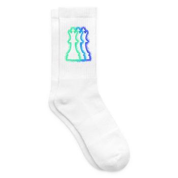 Chess pieces chess players silhouettes chess - Tennis socks - white - Right