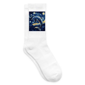 Delfin Style Van Gogh Étoilé - Chaussettes de tennis - blanc - Droite