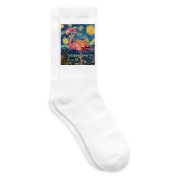 Flamingo Van Gogh Style Starry Night - Tennissocken - Weiß - Rechts