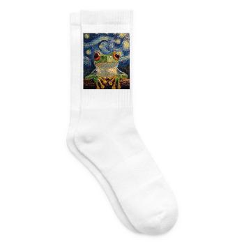 Frosch Frösche Van Gogh Style Starry Night - Tennissocken - Weiß - Rechts
