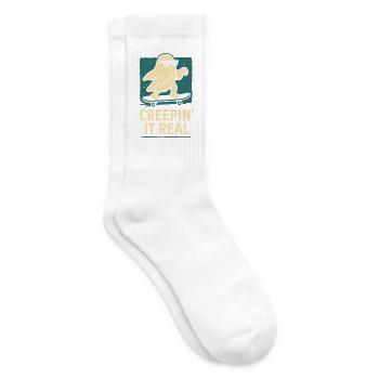 Creepin' It Echt lustiges Halloween Kostümdesign - Tennissocken - Weiß - Rechts