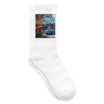 San Francisco Golden Gate Bridge Van Gogh Style - Tennissocken - Weiß - Rechts
