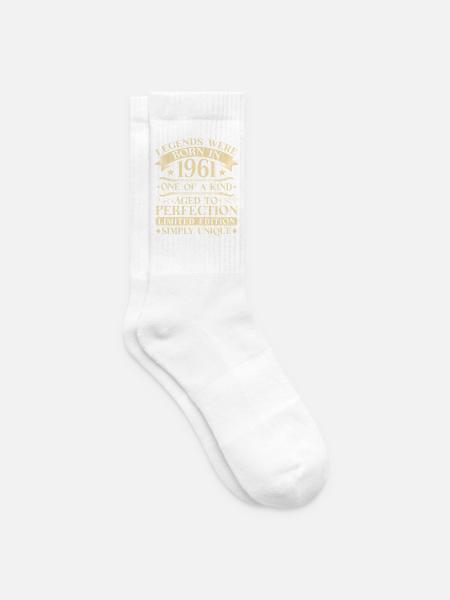 65. Geburtstag Vintage 1961 Jahrgang - Tennissocken - Weiß