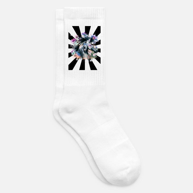 Retro Pferd Pferde Mädchen - Tennissocken - Weiß