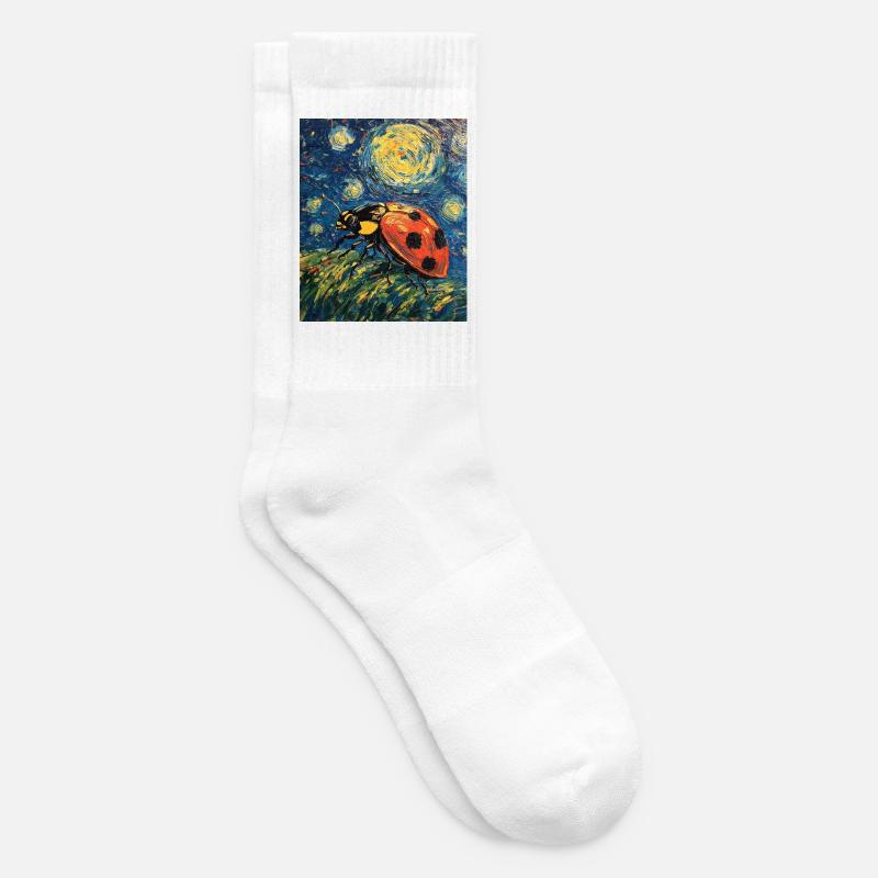 Marienkäfer Van Gogh Style Starry Night - Tennissocken - Weiß