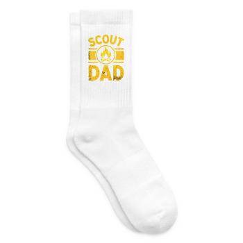 Pfadfinder Vater Lagerfeuer, Lustiger Vater im Freien - Tennissocken - Weiß - Rechts
