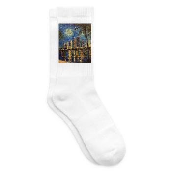 Miami Beach Florida Van Gogh Starry Night - Tennissocken - Weiß - Rechts