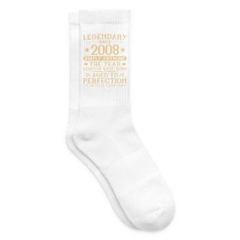 18. Geburtstag Vintage Jahrgang 2008 Geschenk - Tennissocken - Weiß - Rechts