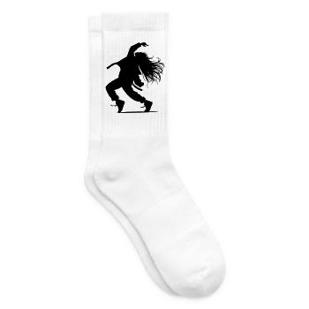 B-Girl Silhouette – Breakdance Groove - Tennissocken - Weiß - Rechts