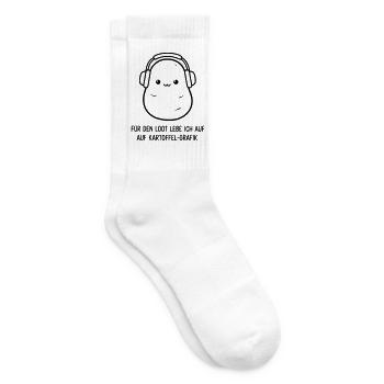 Patate gamer | Drôle de dicton pour les joueurs - Chaussettes de tennis - blanc - Droite