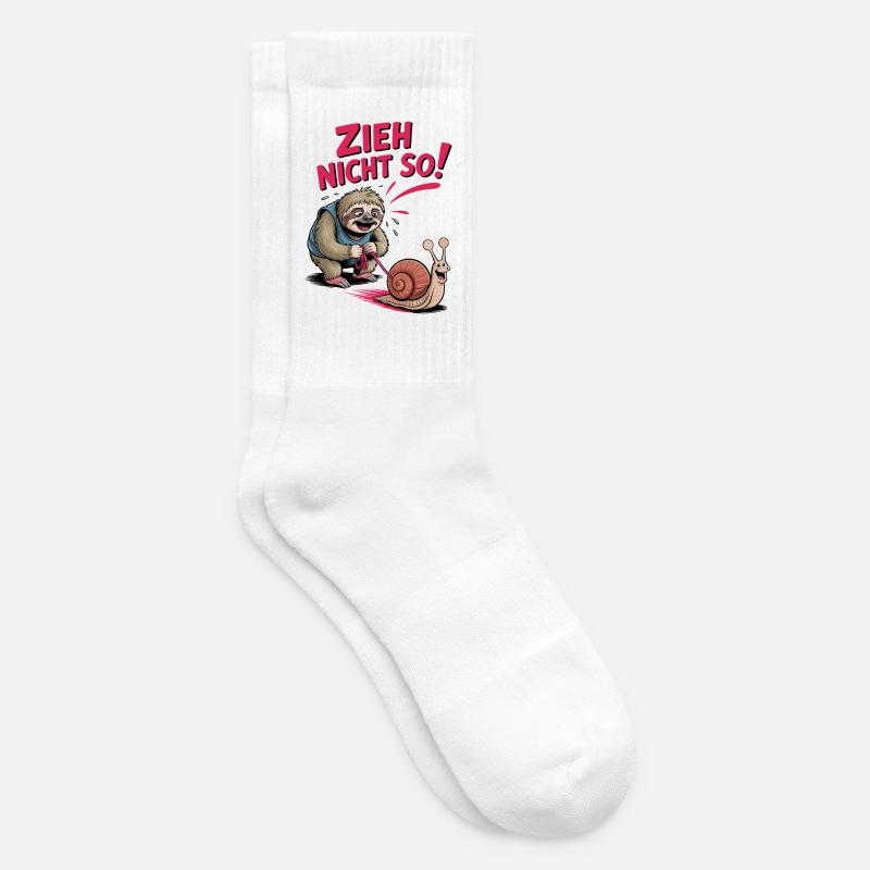 Don't Pull So Sloth Fun Sloth Saying - Tennis socks - white
