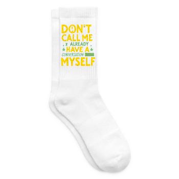 Ne m’appelez pas, j’ai déjà une conversation - Chaussettes de tennis - blanc - Droite