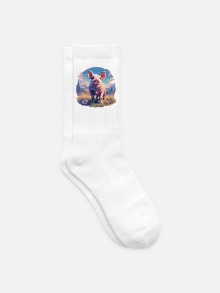 Schweine Schwein - Tennissocken - Weiß