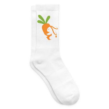 Carrot Smiling Mascot - Tennis socks - white - Right