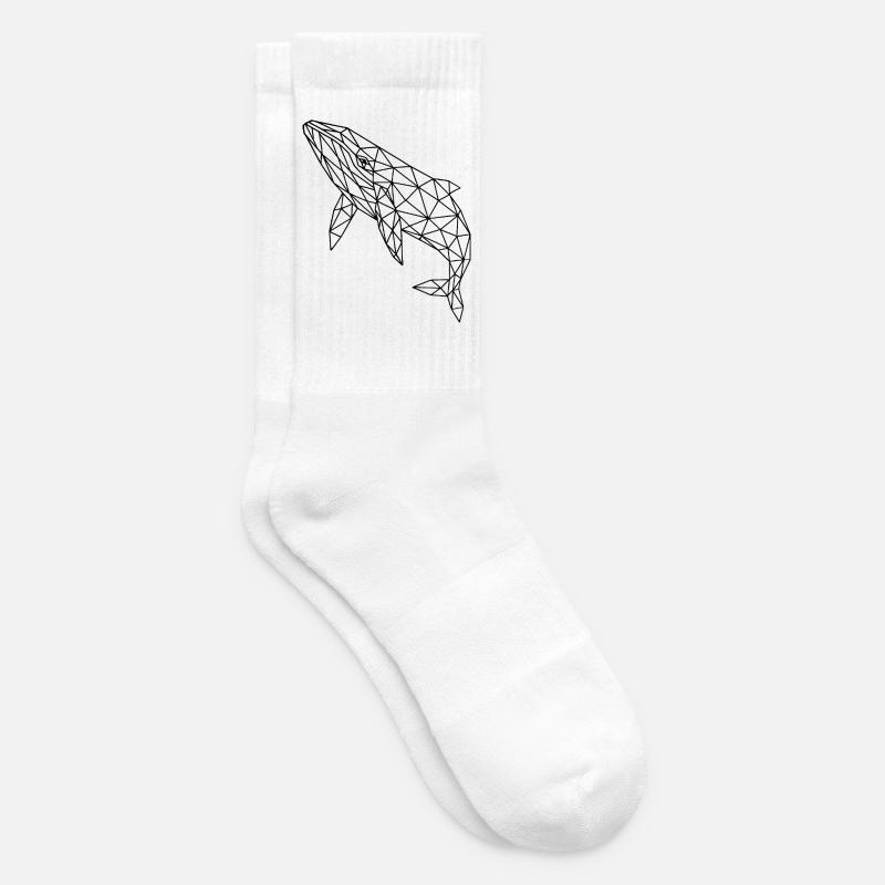 Geometrischer Polygonwal - Tennissocken - Weiß