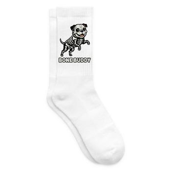 Bone Buddy Dog - Tennis socks - white - Right
