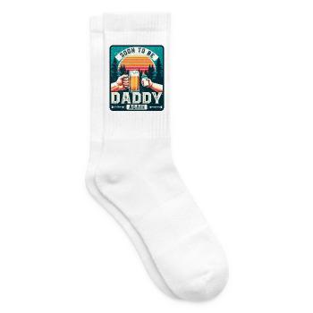 Wieder Papa , Werdender Papa, Zukünftiger Vater - Tennissocken - Weiß - Rechts