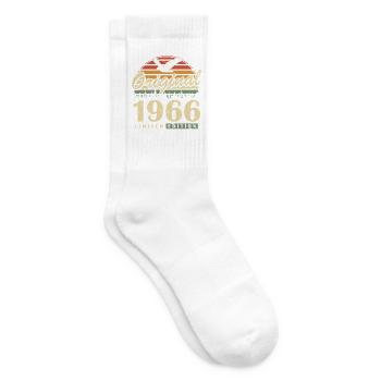 1966 Jahrgang geboren Retro Vintage Geburtstag - Tennissocken - Weiß - Rechts