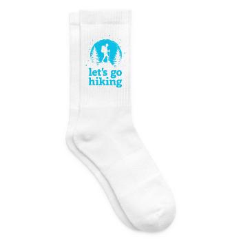 Let's go hiking mountaineer hiker silhouette - Tennis socks - white - Right