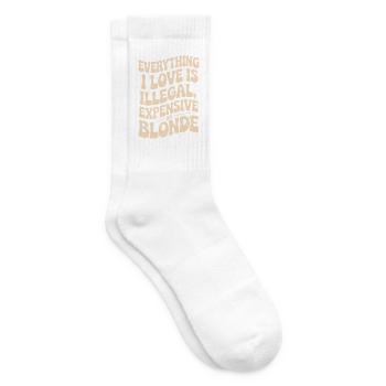 Everything I Love Illegal Expensive Blonde Men - Tennis socks - white - Right